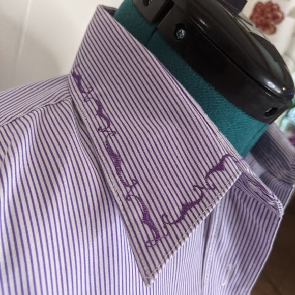 H&J Embroidered Striped Long Sleeve Shirt. Size S. - Picture 4 of 10